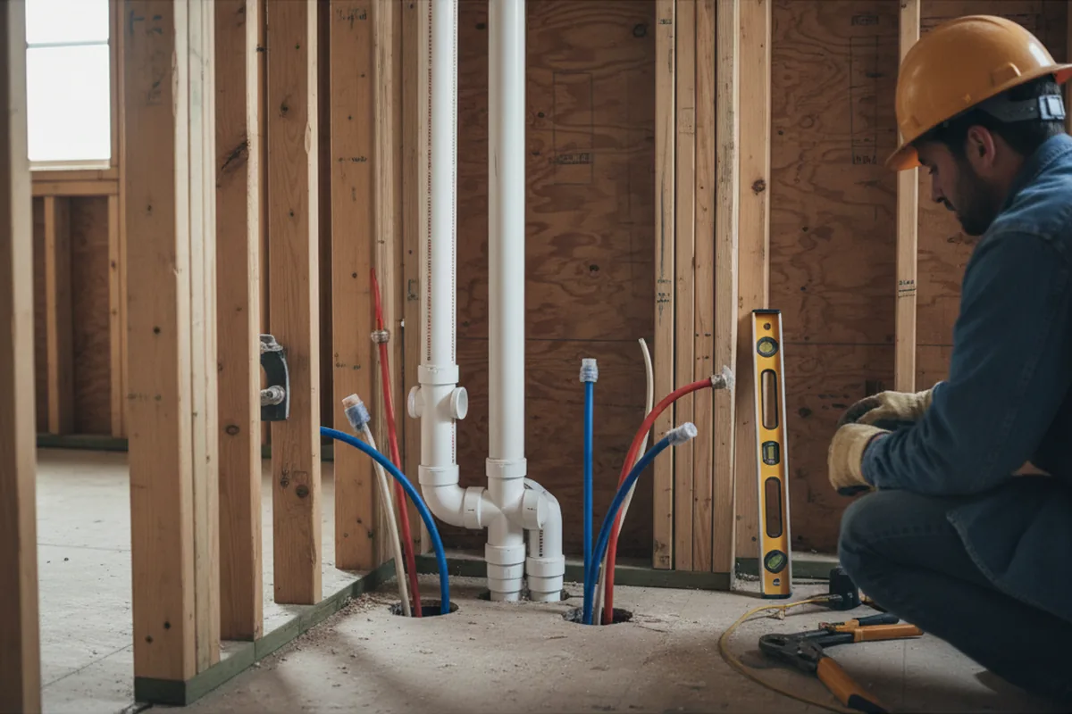 Drain and supply rough-in during Garbage Disposal Repair in Milam